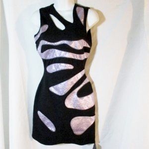 NWT PREEN THORNTON BREGAZZI LAME ZEBRA dress NEW
